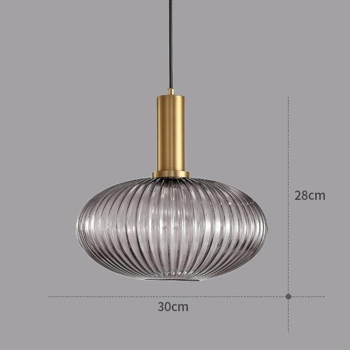 RetroCharm | Lampe suspendue vintage en verre 25 x 36 cm