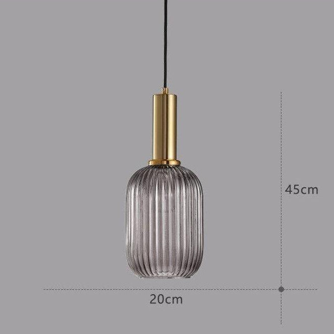RetroCharm | Lampe suspendue vintage en verre 25 x 36 cm