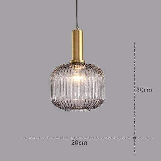 RetroCharm | Lampe suspendue vintage en verre 25 x 36 cm