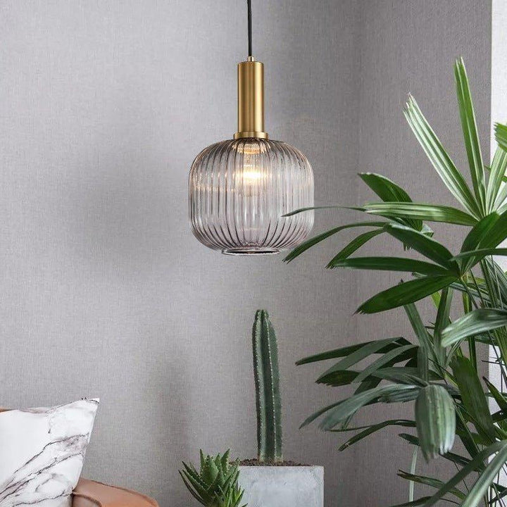 RetroCharm | Lampe suspendue vintage en verre 25 x 36 cm