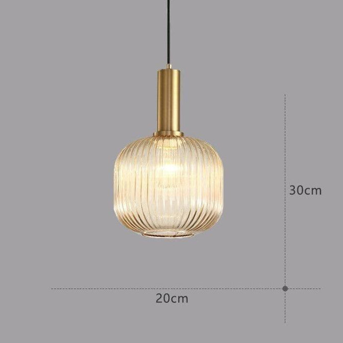 RetroCharm | Lampe suspendue vintage en verre 25 x 36 cm