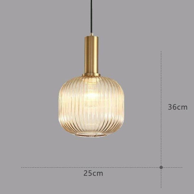 RetroCharm | Lampe suspendue vintage en verre 25 x 36 cm