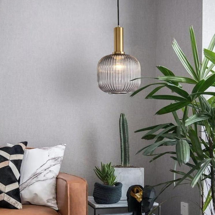 RetroCharm | Lampe suspendue vintage en verre 25 x 36 cm