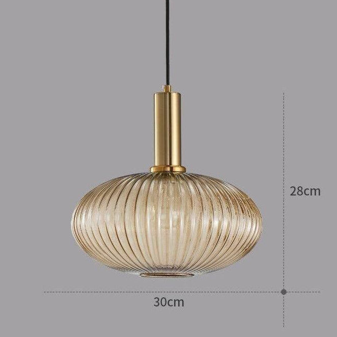 RetroCharm | Lampe suspendue vintage en verre 25 x 36 cm
