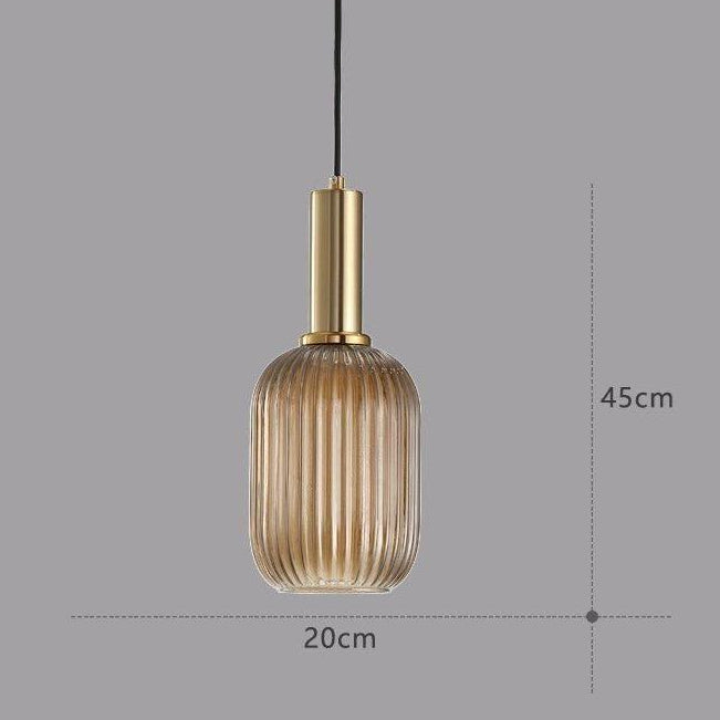 RetroCharm | Lampe suspendue vintage en verre 25 x 36 cm