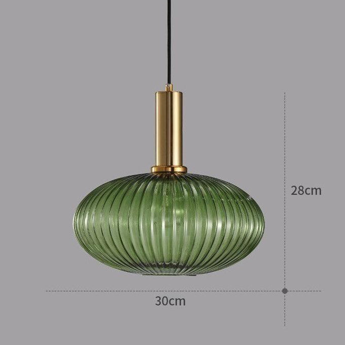 RetroCharm | Lampe suspendue vintage en verre 25 x 36 cm