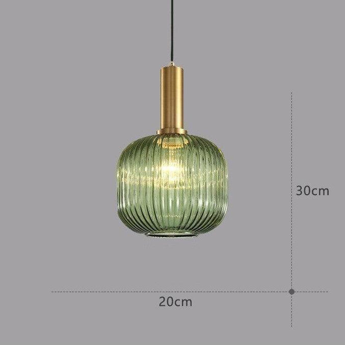 RetroCharm | Lampe suspendue vintage en verre 25 x 36 cm