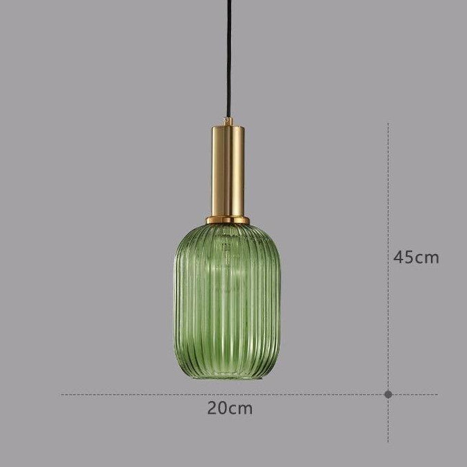 RetroCharm | Lampe suspendue vintage en verre 25 x 36 cm