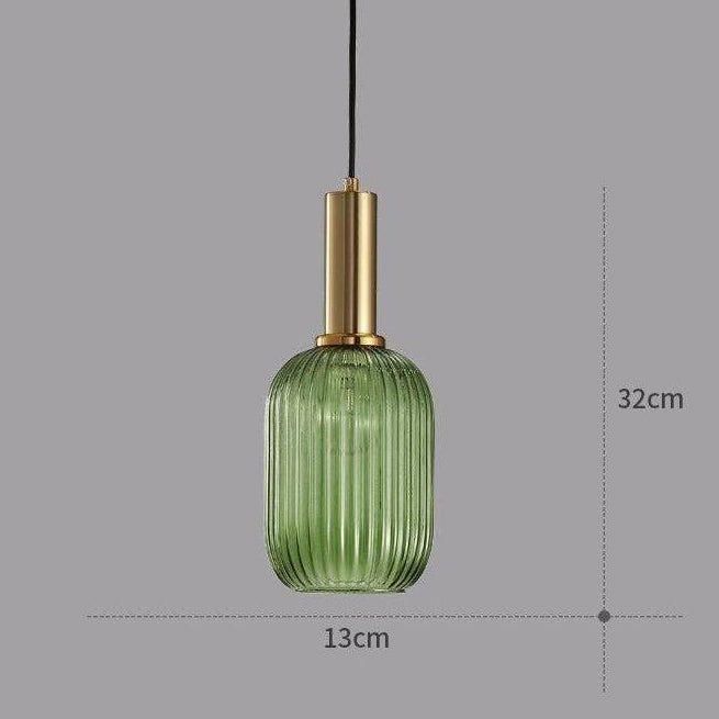 RetroCharm | Lampe suspendue vintage en verre 25 x 36 cm