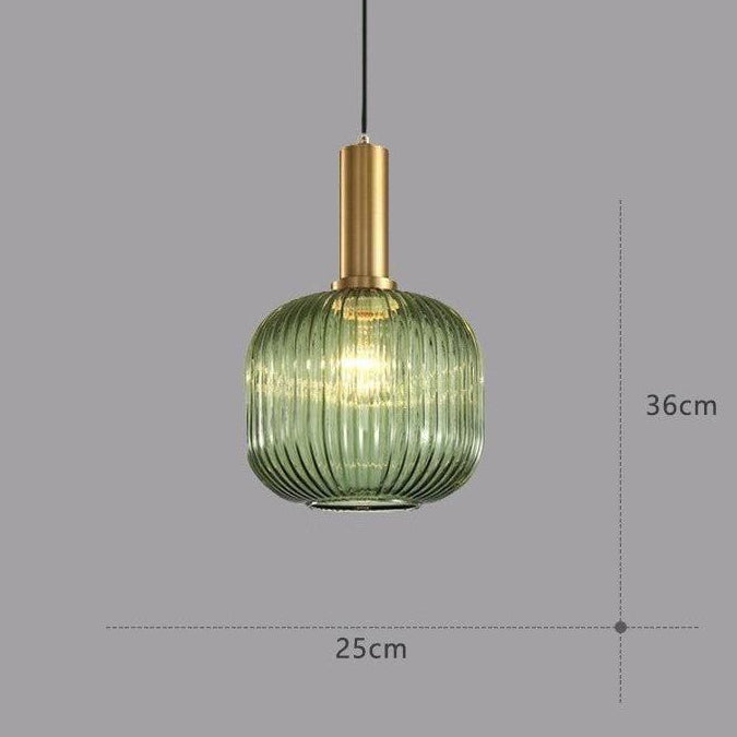 RetroCharm | Lampe suspendue vintage en verre 25 x 36 cm