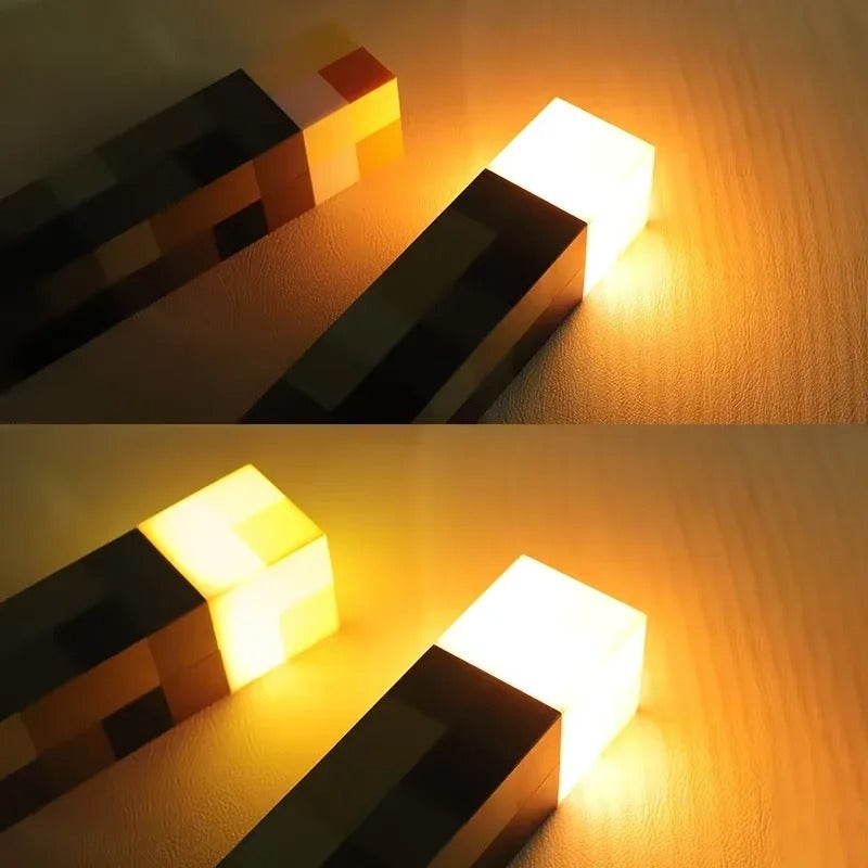 Lampe LED Torche Minecraft | Lampe de Nuit Rechargeable, Lampe de Table & Applique Murale