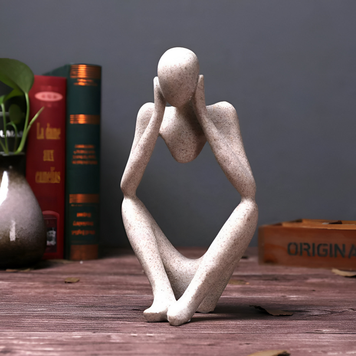 Sculpture abstraite « Le Penseur » | Décoration murale moderne en résine – Accent élégant intemporel
