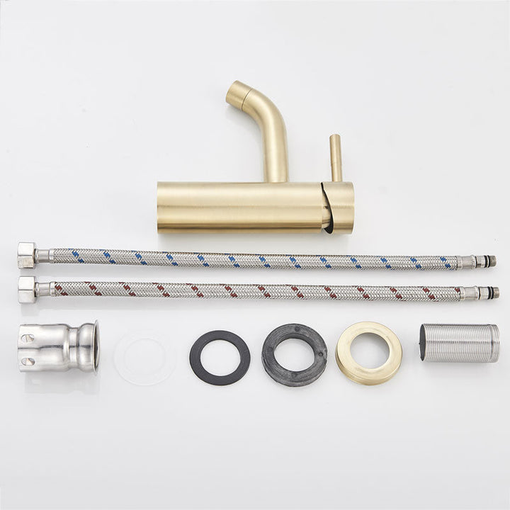 Robinet de baignoire moderne en or brossé