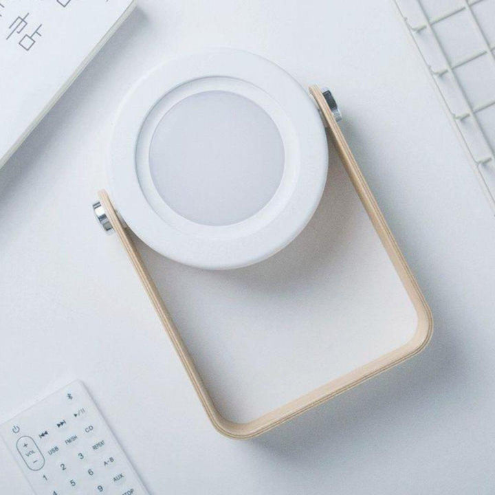 Foldable Night Light with Wooden Handle | Portable LED Reading Lamp &amp; Lantern