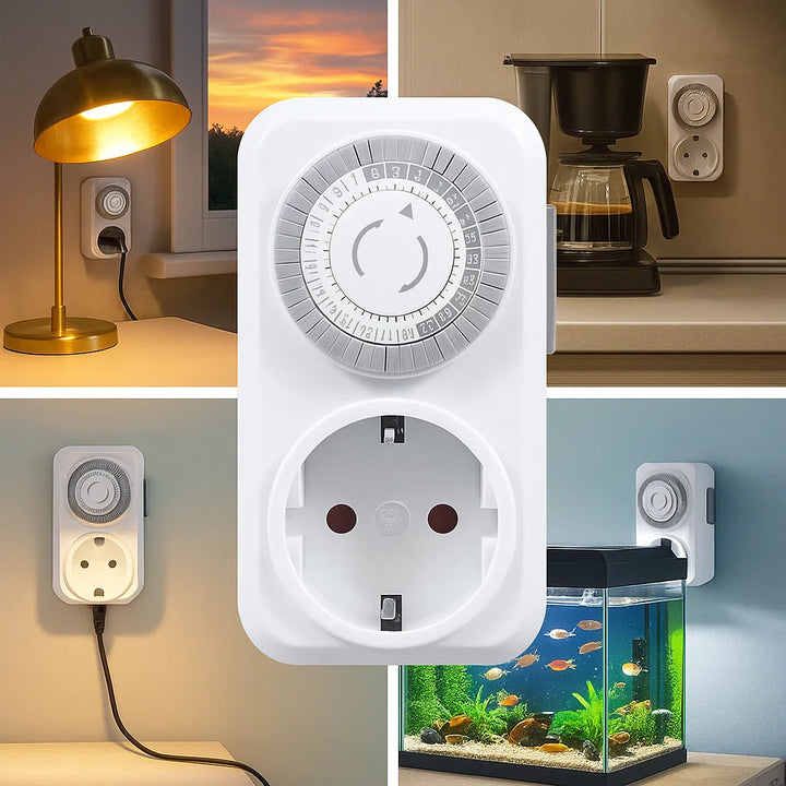 Minuterie Mécanique | Minuteur de Prise 24 Heures | Norme Européenne