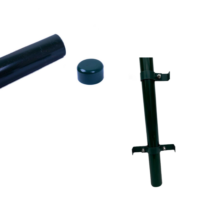 Poteau métallique avec capuchon pour haie prête à poser