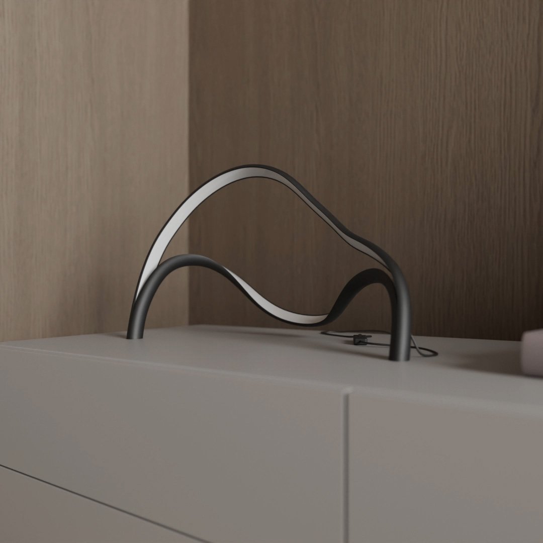 Hera™ lampe de table LED | Design minimaliste en noir mat | Blanc chaud 2700K & Économe en énergie